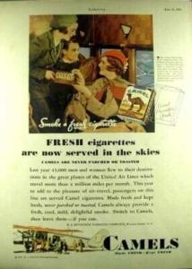 1932 Camel Cigarettes Now Served in the Skies