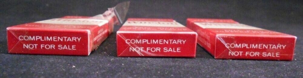 Not for sale complimentary cigarette packs